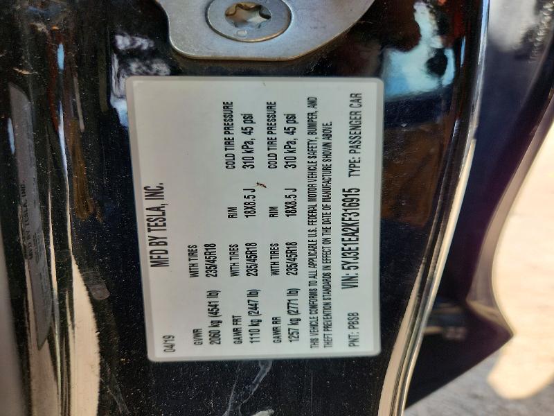 Продаж на аукціоні авто 2019 Tesla Model 3, vin: 5YJ3E1EA2KF316915, номер лоту: 63359266