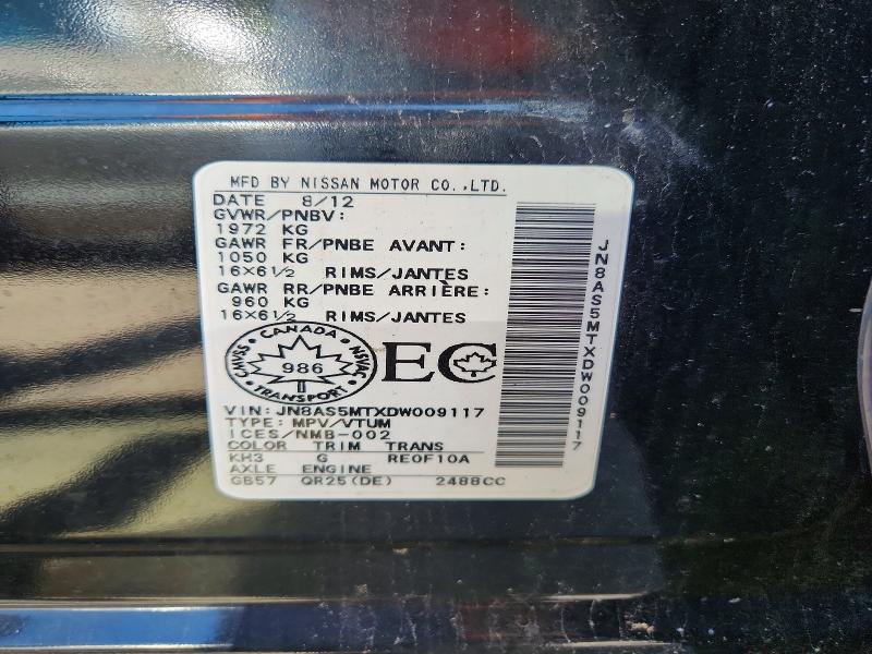 64515436 :رقم المزاد ، JN8AS5MTXDW009117 vin ، 2013 Nissan Rogue مزاد بيع