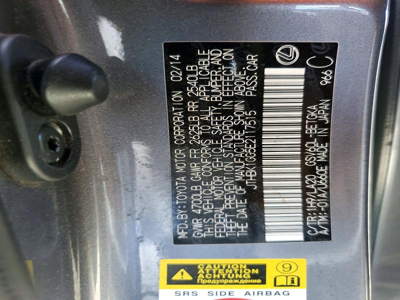 Aukcja sprzedaży 2014 Lexus Es, vin: JTHBK1GG5E2117515, numer aukcji: 64938946
