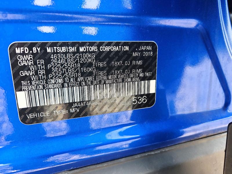 Продаж на аукціоні авто 2018 Mitsubishi Eclipse Cross, vin: JA4AT4AA9JZ065401, номер лоту: 63730516