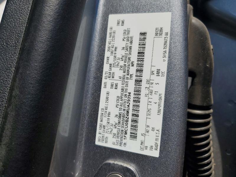 Продаж на аукціоні авто 2021 Ford Escape, vin: 1FMCU0BZ4MUA29394, номер лоту: 65529966