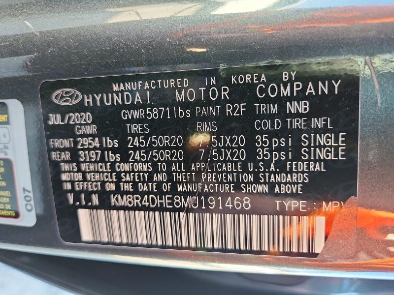 Продажа на аукционе авто 2021 Hyundai Palisade, vin: KM8R4DHE8MU191468, номер лота: 65444496