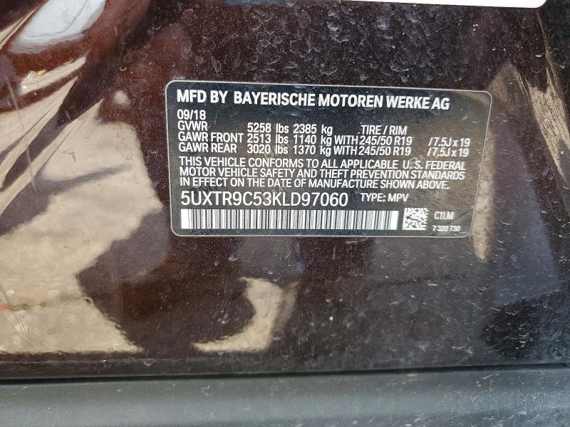 Продаж на аукціоні авто 2019 Bmw X3, vin: 5UXTR9C53KLD97060, номер лоту: 64384406