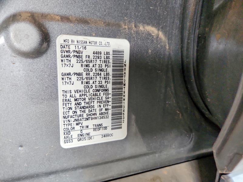 Aukcja sprzedaży 2017 Nissan Rogue, vin: JN8AT2MT9HW134532, numer aukcji: 65037866
