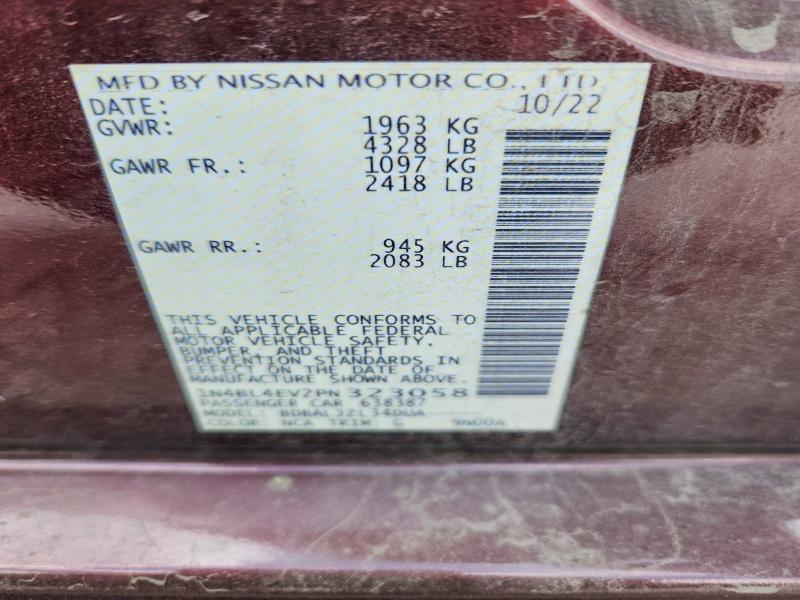 Продаж на аукціоні авто 2023 Nissan Altima, vin: 1N4BL4EV2PN323058, номер лоту: 66490916