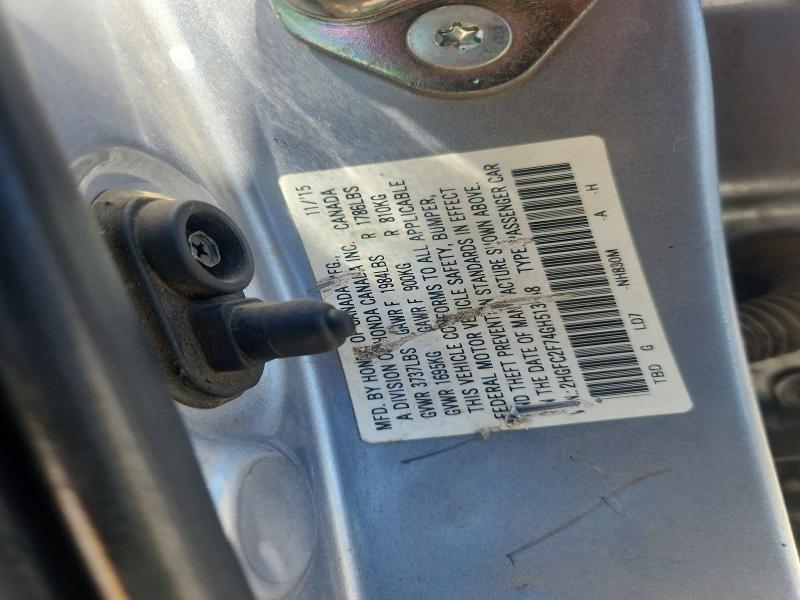 Продаж на аукціоні авто 2016 Honda Civic, vin: 2HGFC2F74GH513048, номер лоту: 63348306