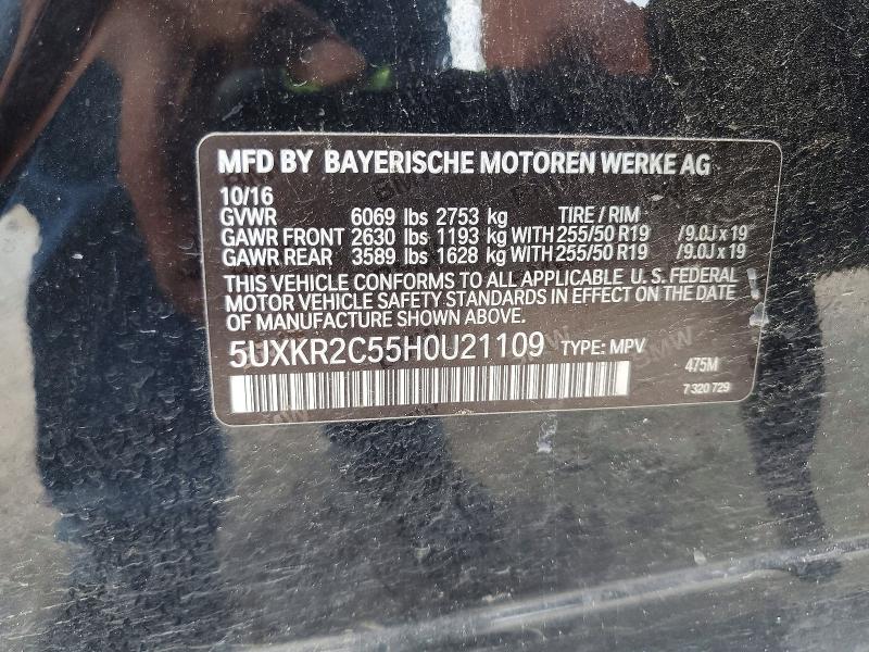 66363116 :رقم المزاد ، 5UXKR2C55H0U21109 vin ، 2017 Bmw X5 مزاد بيع