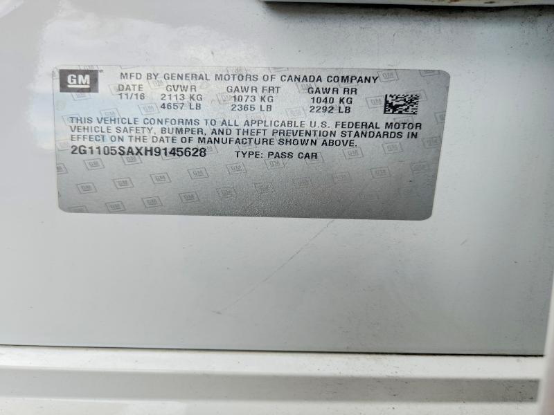 63880696 :رقم المزاد ، 2G1105SAXH9145628 vin ، 2017 Chevrolet Impala مزاد بيع