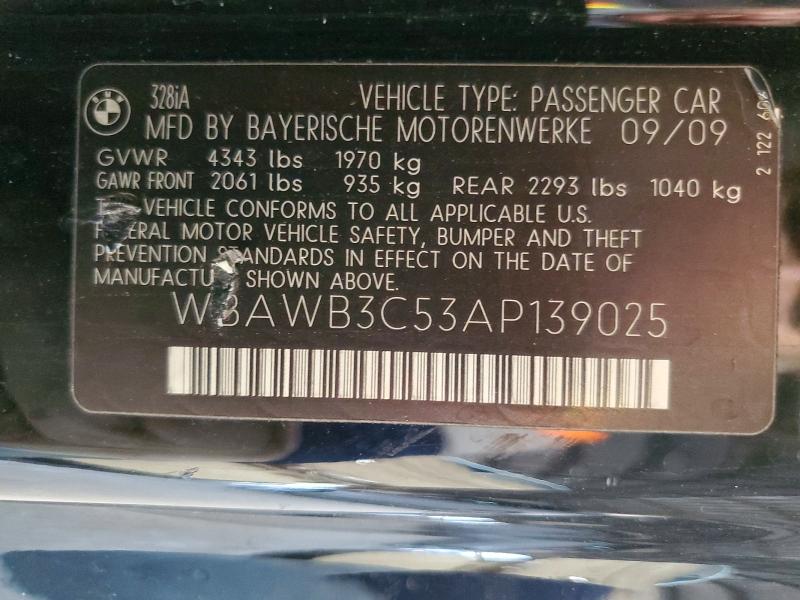 Aukcja sprzedaży 2010 Bmw 328, vin: WBAWB3C53AP139025, numer aukcji: 65176456