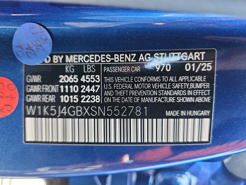 65951936 :رقم المزاد ، W1K5J4GBXSN552781 vin ، 2025 Mercedes-benz Cla مزاد بيع