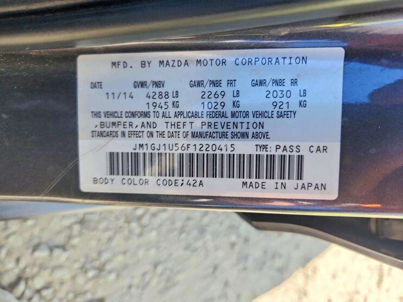 66956556 :رقم المزاد ، JM1GJ1U56F1220415 vin ، 2015 Mazda 6 مزاد بيع
