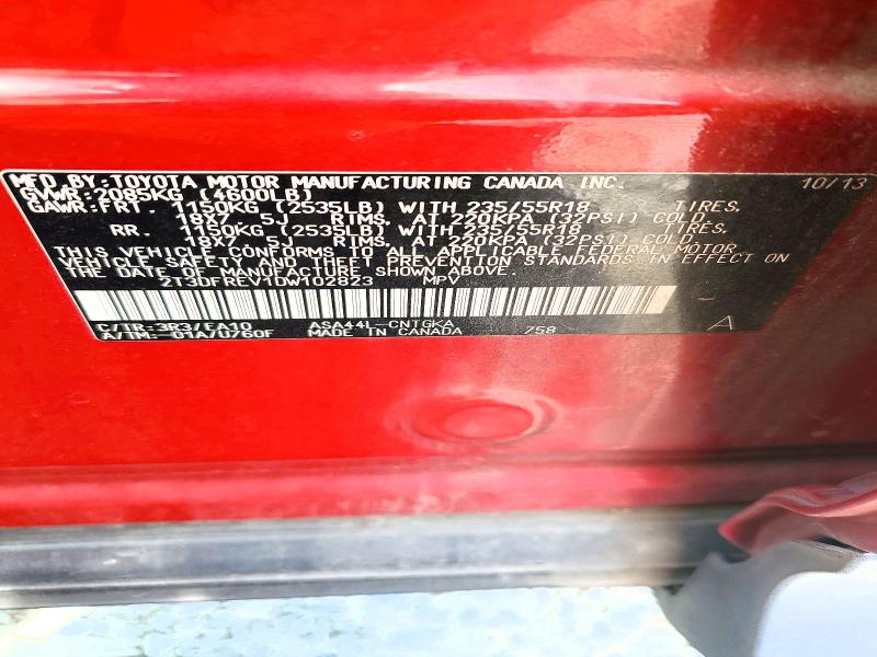 Aukcja sprzedaży 2013 Toyota Rav4, vin: 2T3DFREV1DW102823, numer aukcji: 65325976