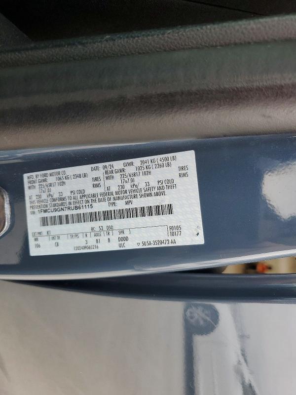 Продаж на аукціоні авто 2024 Ford Escape, vin: 1FMCU9GN7RUB61115, номер лоту: 63847716