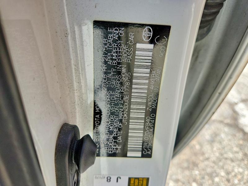 64261596 :رقم المزاد ، JTDKN3DU3E1778755 vin ، 2014 Toyota Prius مزاد بيع