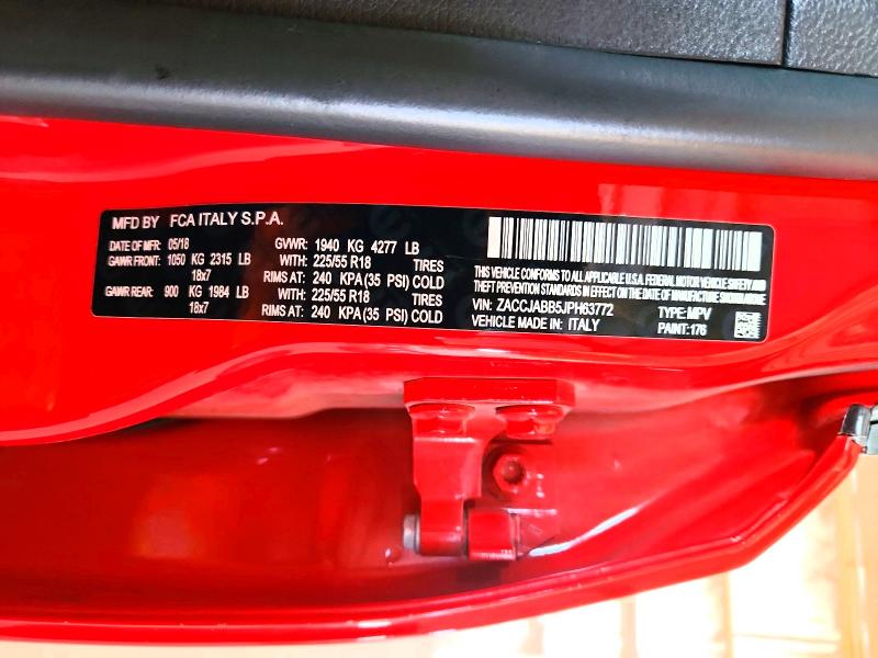 Продаж на аукціоні авто 2018 Jeep Renegade, vin: ZACCJABB5JPH63772, номер лоту: 65723296