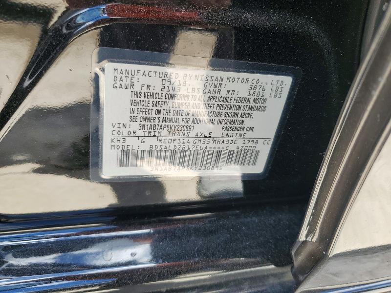 Aukcja sprzedaży 2019 Nissan Sentra, vin: 3N1AB7AP5KY230891, numer aukcji: 64427756