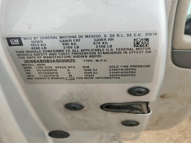 64478536 :رقم المزاد ، 3GNBABDB3AS609825 vin ، 2010 Chevrolet Hhr مزاد بيع