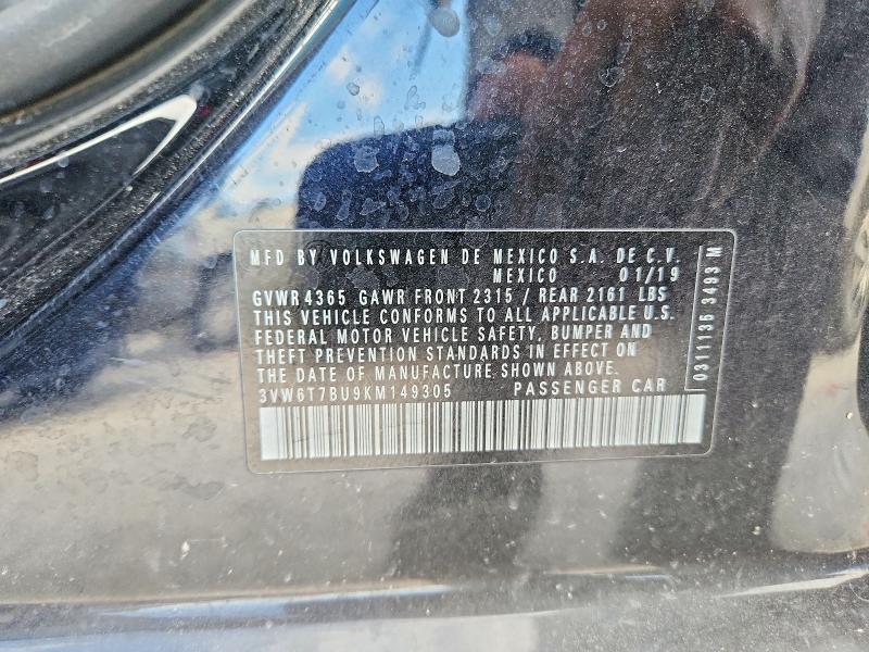Продажа на аукционе авто 2019 Volkswagen Jetta, vin: 3VW6T7BU9KM149305, номер лота: 66463816