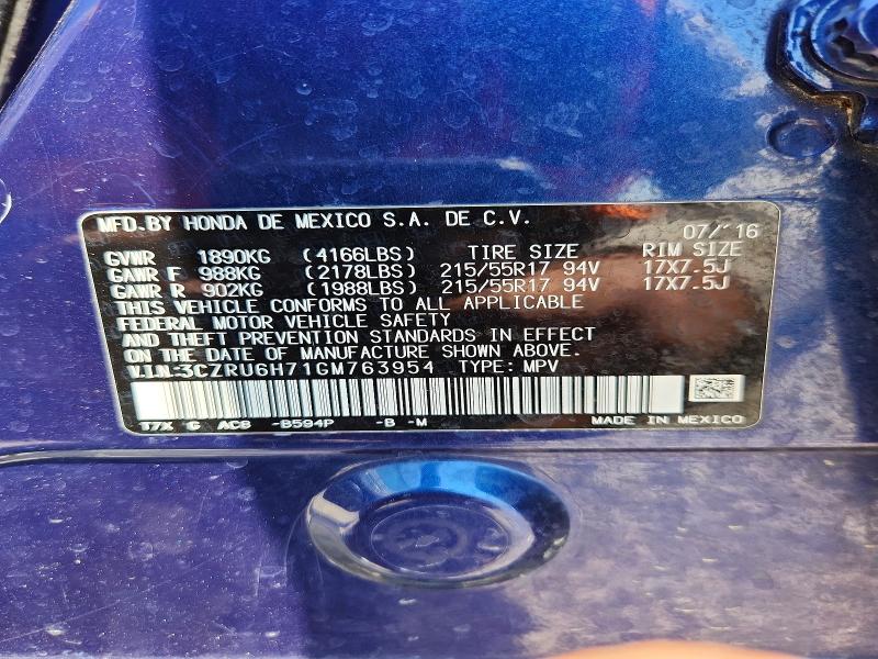 Aukcja sprzedaży 2016 Honda Hr-v, vin: 3CZRU6H71GM763954, numer aukcji: 63609576
