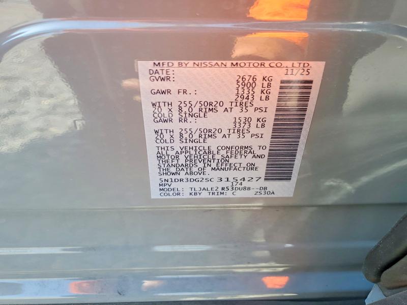 Продажа на аукционе авто 2025 Nissan Pathfinder, vin: 5N1DR3DG2SC315427, номер лота: 64111686
