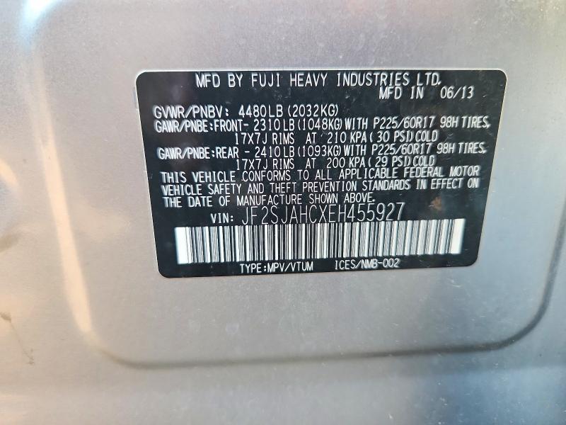 Aukcja sprzedaży 2014 Subaru Forester, vin: JF2SJAHCXEH455927, numer aukcji: 64121696