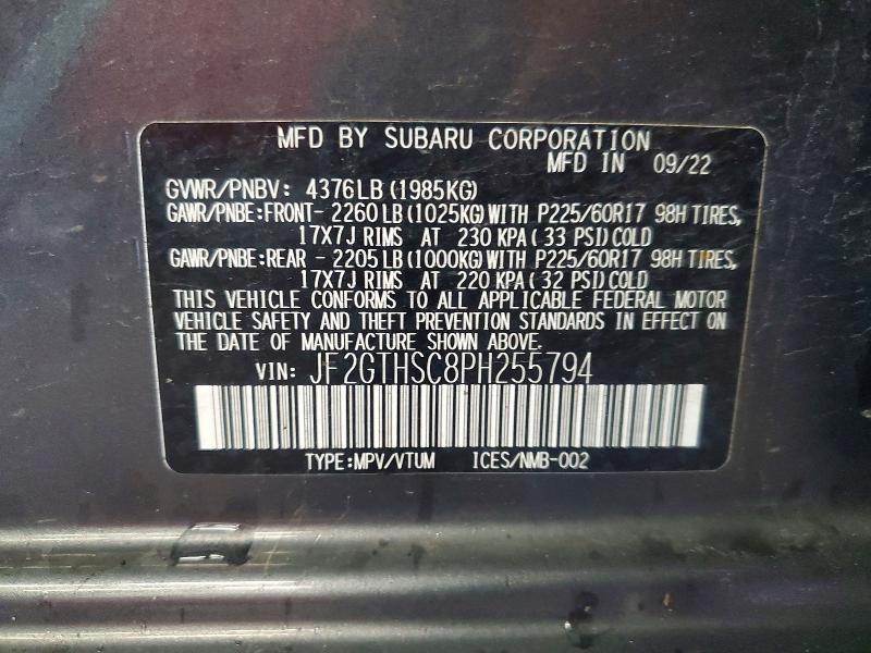 64326626 :رقم المزاد ، JF2GTHSC8PH255794 vin ، 2023 Subaru Crosstrek مزاد بيع