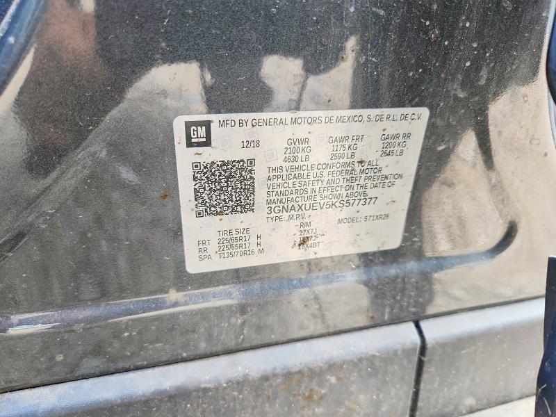 64998216 :رقم المزاد ، 3GNAXUEV5KS577377 vin ، 2019 Chevrolet Equinox مزاد بيع