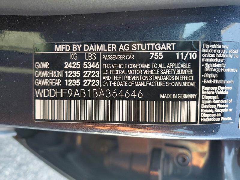Aukcja sprzedaży 2011 Mercedes-benz E, vin: WDDHF9AB1BA364646, numer aukcji: 67194076