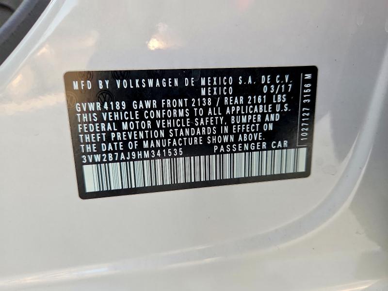 Aukcja sprzedaży 2017 Volkswagen Jetta, vin: 3VW2B7AJ9HM341535, numer aukcji: 66214626