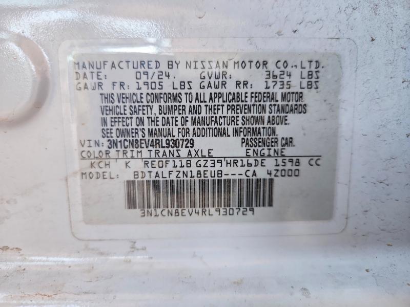 Auction sale of the 2024 Nissan Versa, vin: 3N1CN8EV4RL930729, lot number: 66256826