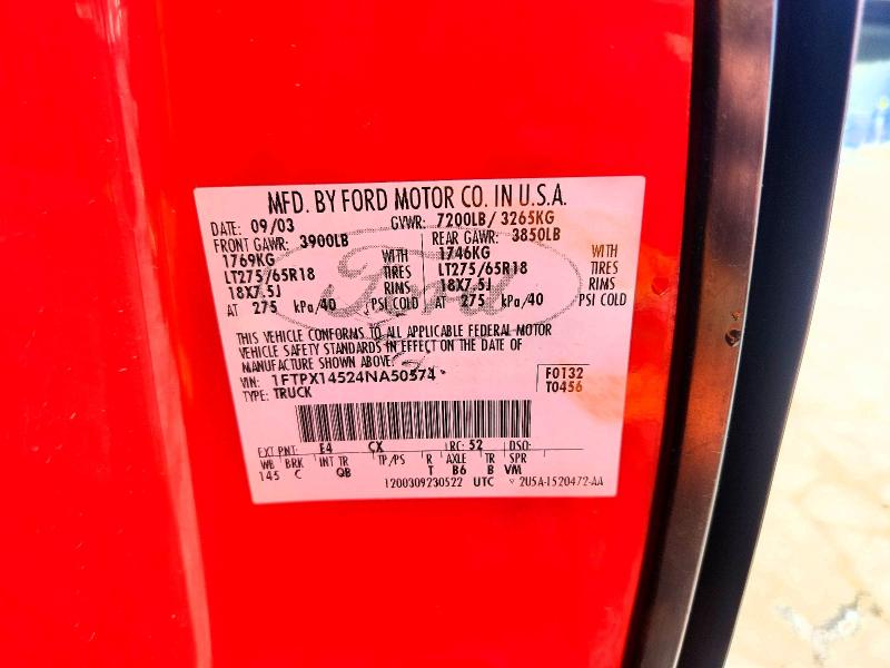 Продаж на аукціоні авто 2004 Ford F150, vin: 1FTPX14524NA50574, номер лоту: 66921076