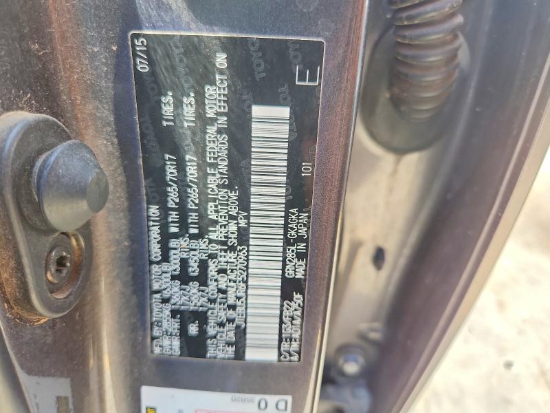 Продажа на аукционе авто 2015 Toyota 4runner, vin: JTEBU5JR6F5270963, номер лота: 65521956