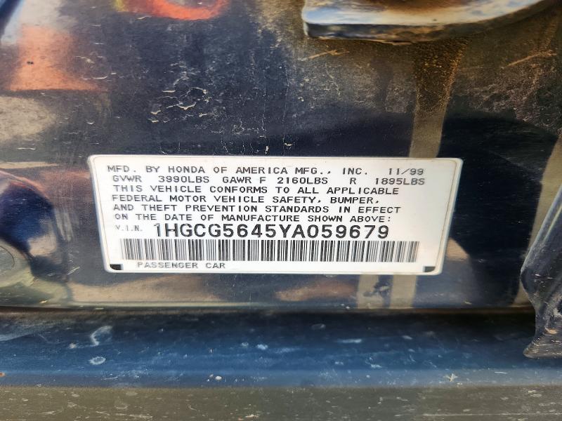 Продажа на аукционе авто 2000 Honda Accord, vin: 1HGCG5645YA059679, номер лота: 66139216