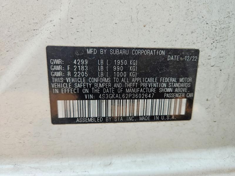 Aukcja sprzedaży 2023 Subaru Impreza, vin: 4S3GKAL62P3602647, numer aukcji: 64581116