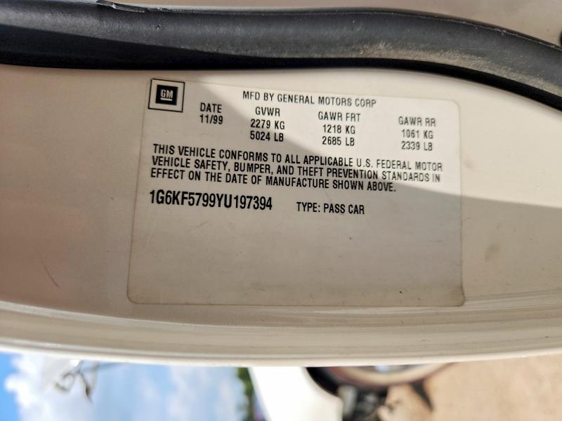 Продаж на аукціоні авто 2000 Cadillac Deville, vin: 1G6KF5799YU197394, номер лоту: 65841836