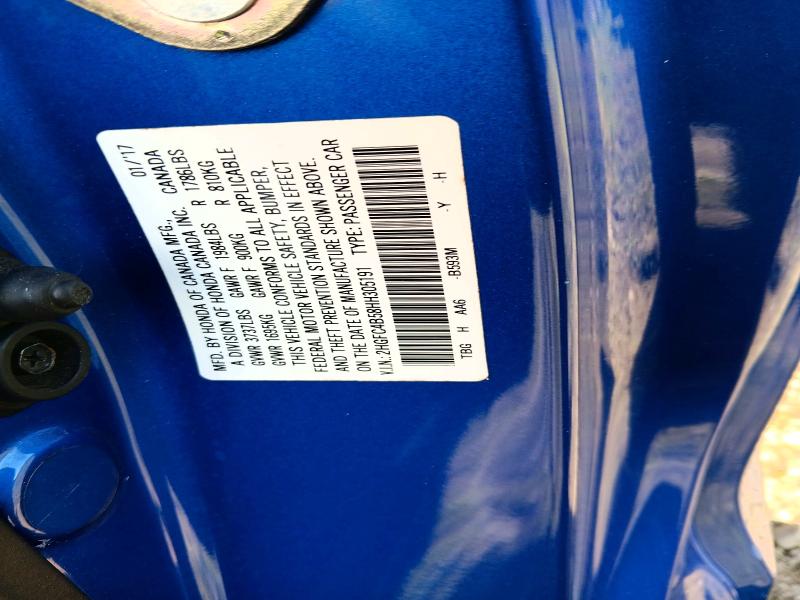 64848166 :رقم المزاد ، 2HGFC4B58HH305191 vin ، 2017 Honda Civic مزاد بيع