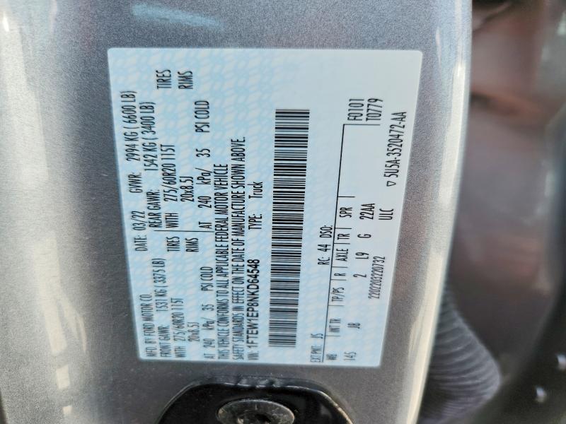 Продажа на аукционе авто 2022 Ford F150, vin: 1FTEW1EP8NKD64548, номер лота: 63595926