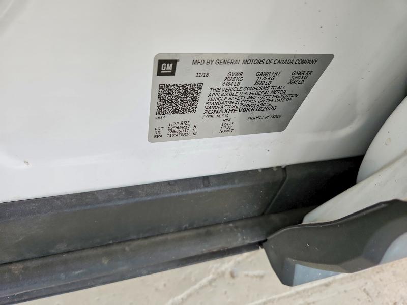 Продажа на аукционе авто 2019 Chevrolet Equinox, vin: 2GNAXHEV9K6182026, номер лота: 64797526