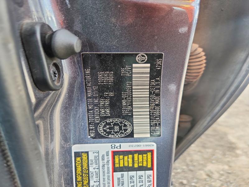 Продажа на аукционе авто 2012 Toyota Camry, vin: 4T1BK1FK6CU005813, номер лота: 65465466