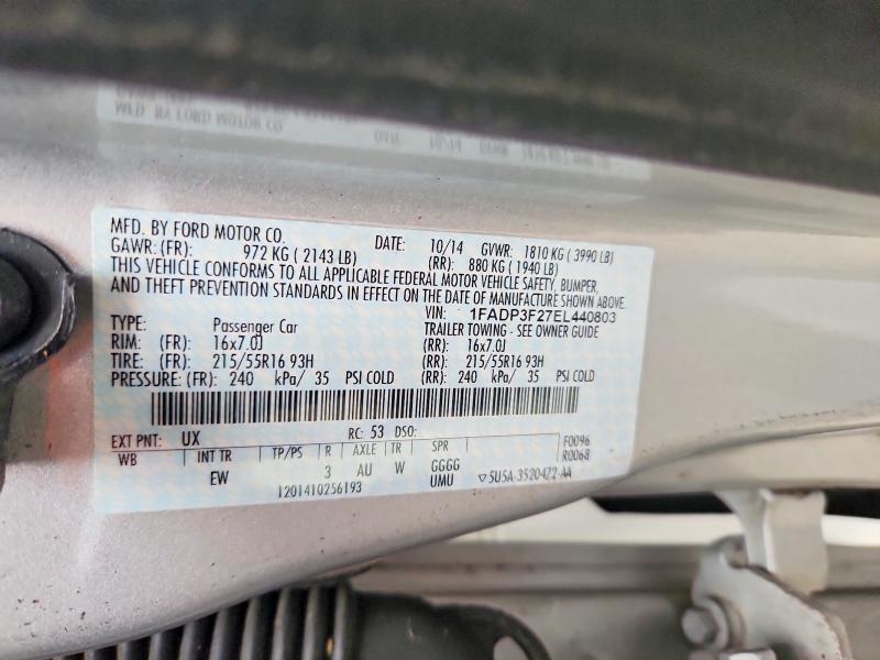 63440666 :رقم المزاد ، 1FADP3F27EL440803 vin ، 2014 Ford Focus مزاد بيع