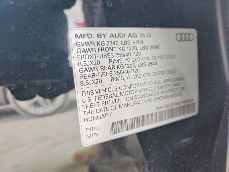 Aukcja sprzedaży 2025 Audi Q3, vin: WA1EECF38S1084019, numer aukcji: 65894416