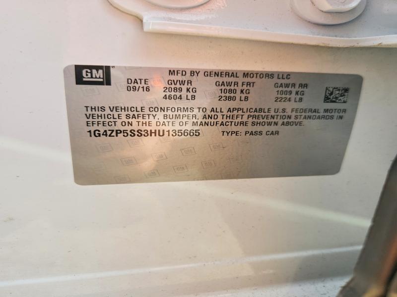 65205446 :رقم المزاد ، 1G4ZP5SS3HU135665 vin ، 2017 Buick Lacrosse مزاد بيع