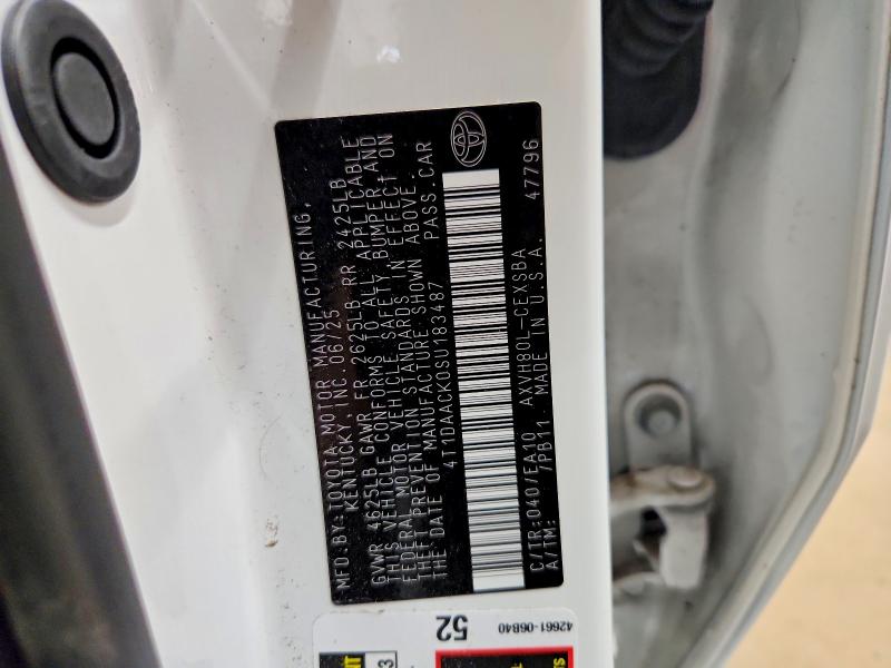 Продажа на аукционе авто 2025 Toyota Camry, vin: 4T1DAACK0SU183487, номер лота: 61861396