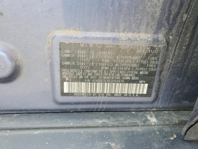 67295166 :رقم المزاد ، 4S4BRCDC8E3260670 vin ، 2014 Subaru Outback مزاد بيع