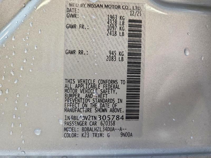 Продажа на аукционе авто 2026 Nissan Altima, vin: 1N4BL4DV2TN305784, номер лота: 63581226