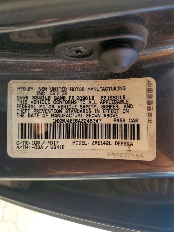 Продажа на аукционе авто 2010 Toyota Corolla, vin: 1NXBU4EE6AZ248347, номер лота: 64243826