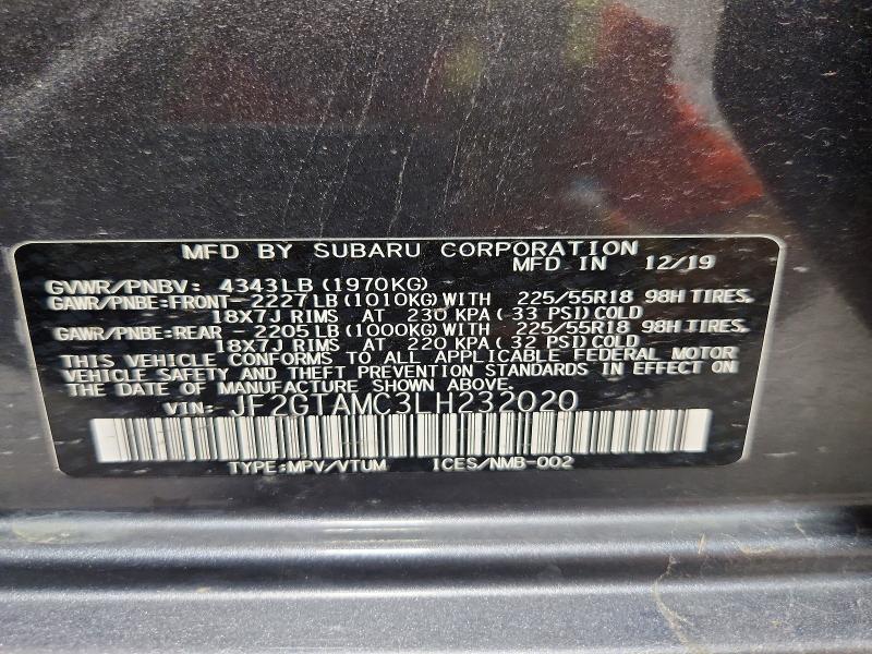 Aukcja sprzedaży 2020 Subaru Crosstrek, vin: JF2GTAMC3LH232020, numer aukcji: 67125456