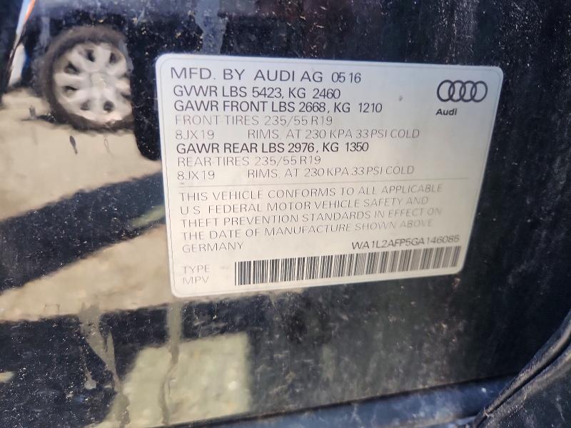 Продажа на аукционе авто 2016 Audi Q5, vin: WA1L2AFP5GA146085, номер лота: 63798476
