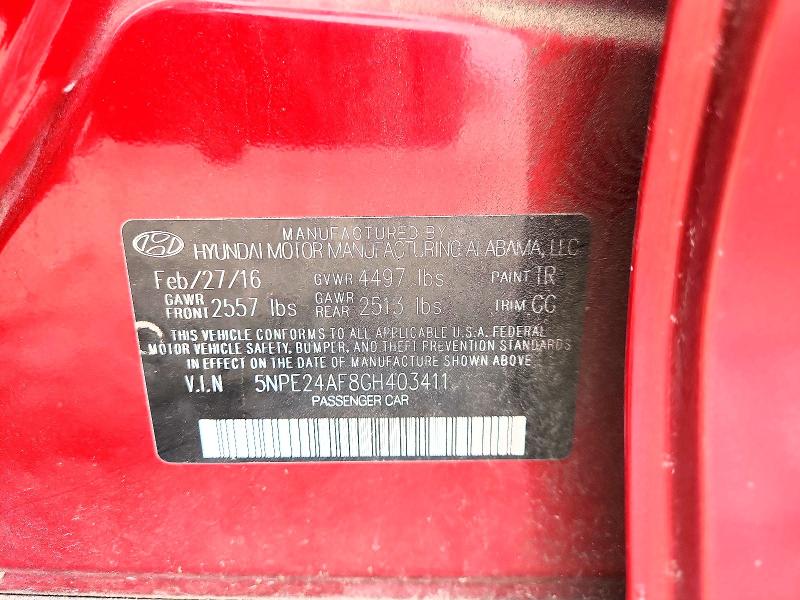 Продаж на аукціоні авто 2016 Hyundai Sonata, vin: 5NPE24AF8GH403411, номер лоту: 64546066