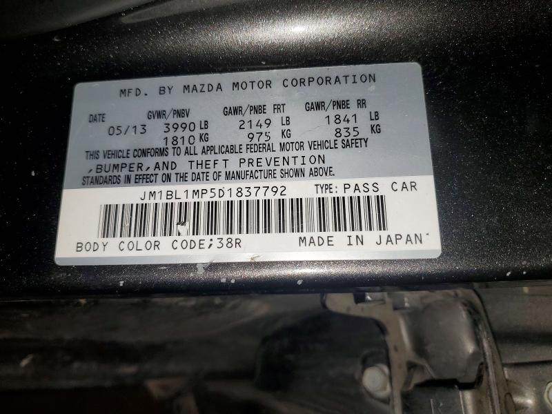 Auction sale of the 2013 Mazda 3, vin: JM1BL1MP5D1837792, lot number: 64493686